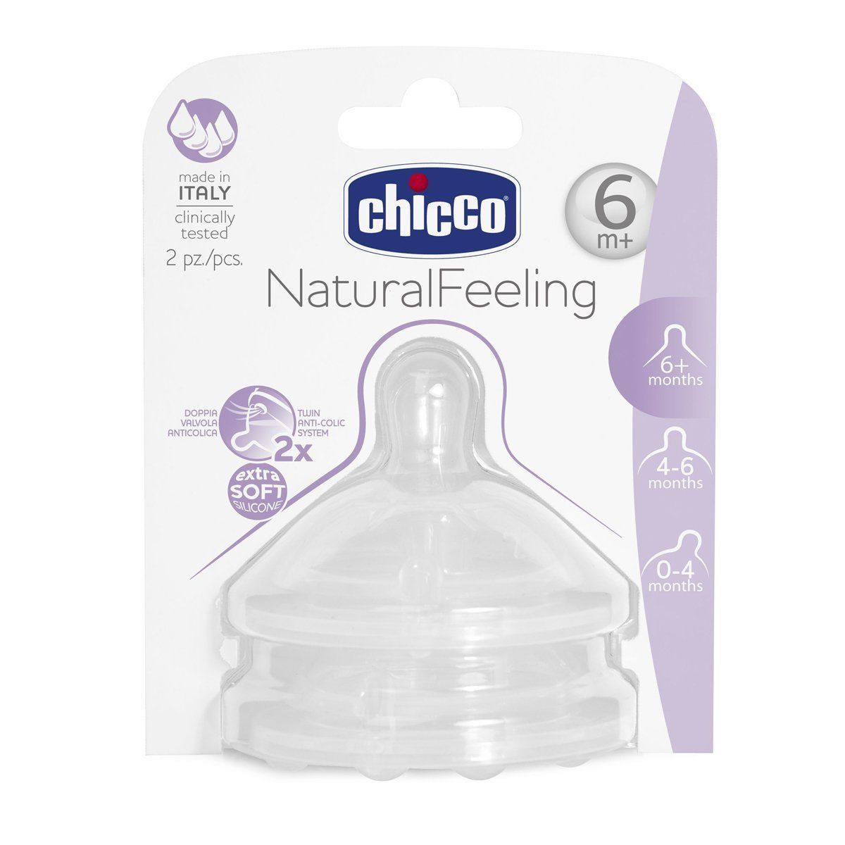 Chicco tetina silicon Natural Feeling hrana groasa 6 luni+ 02