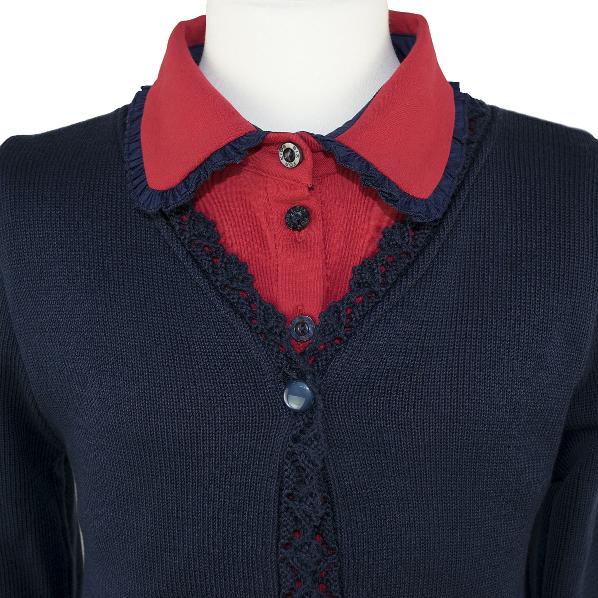 Uniforma cardigan fete Alexandra 13-16 ani, Blue Imagine secundară a produsului