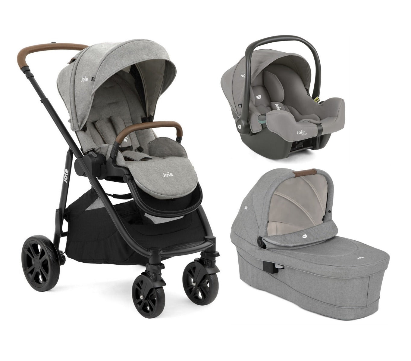 Joie carucior 3in1 Versatrax cu landou Ramble XL si scoica i-Snug 2 0m+ Pebble