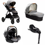 Joie carucior 4in1 Aeria signature cu scoica I-Level Recline, landou Ramble XL + baza isofix Encore 0m+ Carbon