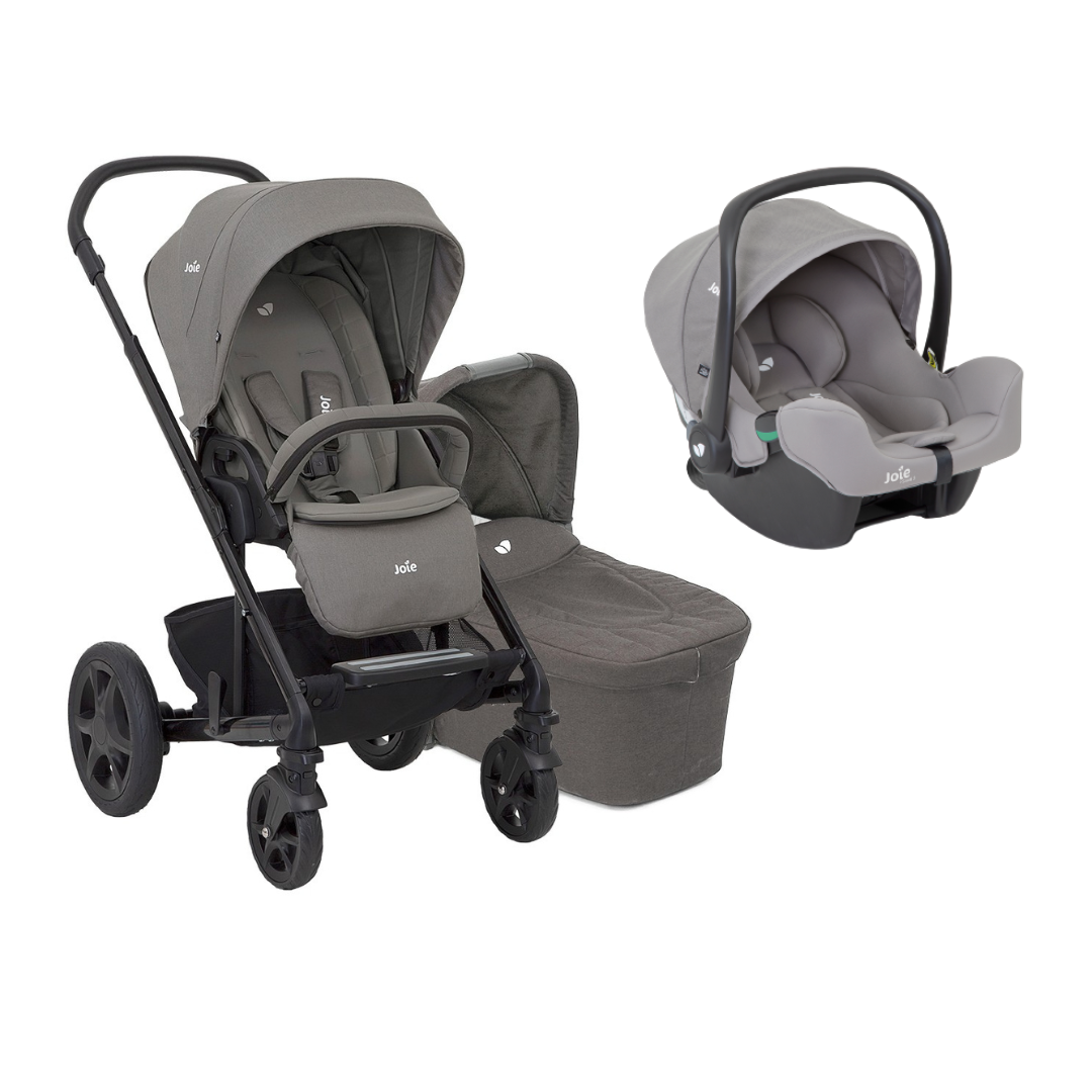 Joie carucior multifunctional 3in1 Chrome si Landou Foggy Gray cu scoica i-Snug Gray Flannel Imagine principală a produsului