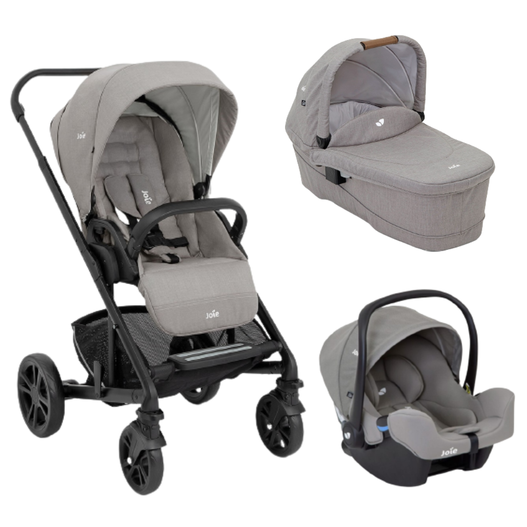 Joie carucior multifunctional 3in1 Chrome si Landou Pebble cu scoica i-Snug Gray Flannel Imagine principală a produsului