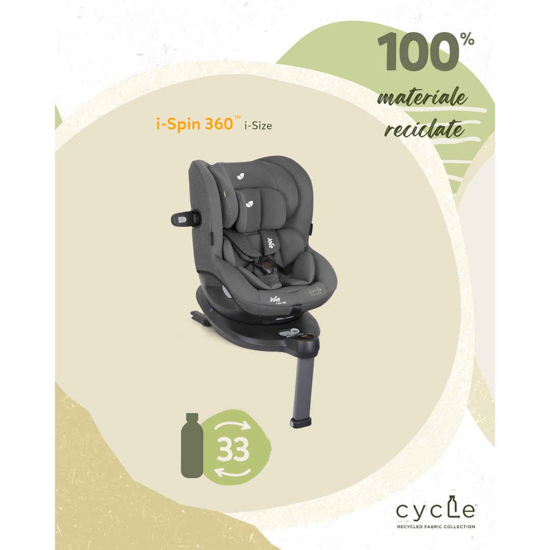 Joie scaun auto i-Spin 360 Colectia Cycle 0-18 kg, Shell Gray Imagine secundară a produsului