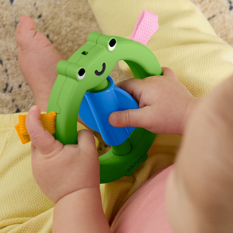 Fisher Price jucarie dentitie Ribbons Frog Activity Ring 3m+