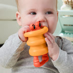 Fisher Price jucarie dentitie si zornaitoare din silicon 3m+ Crab portocaliu