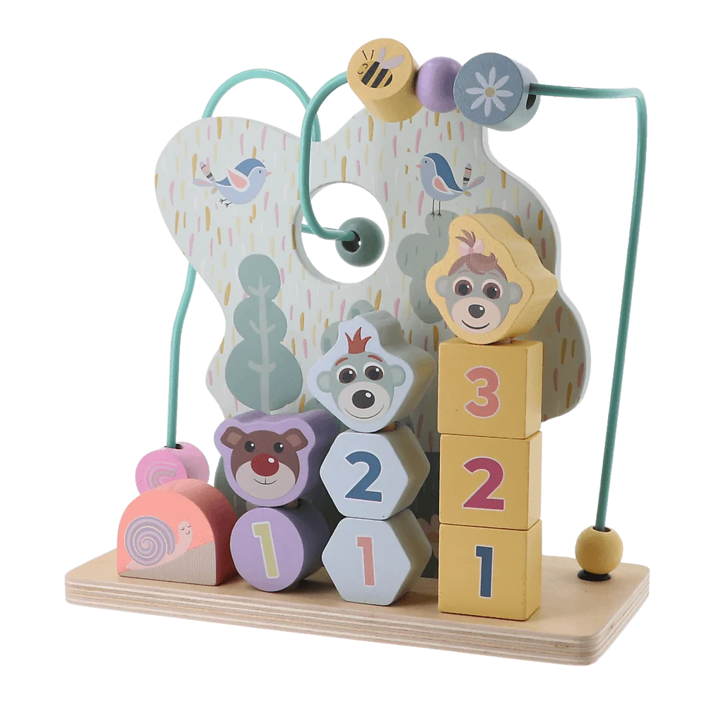 Trefl Wooden jucarie din lemn educativa 18m+ Babies And The Bear