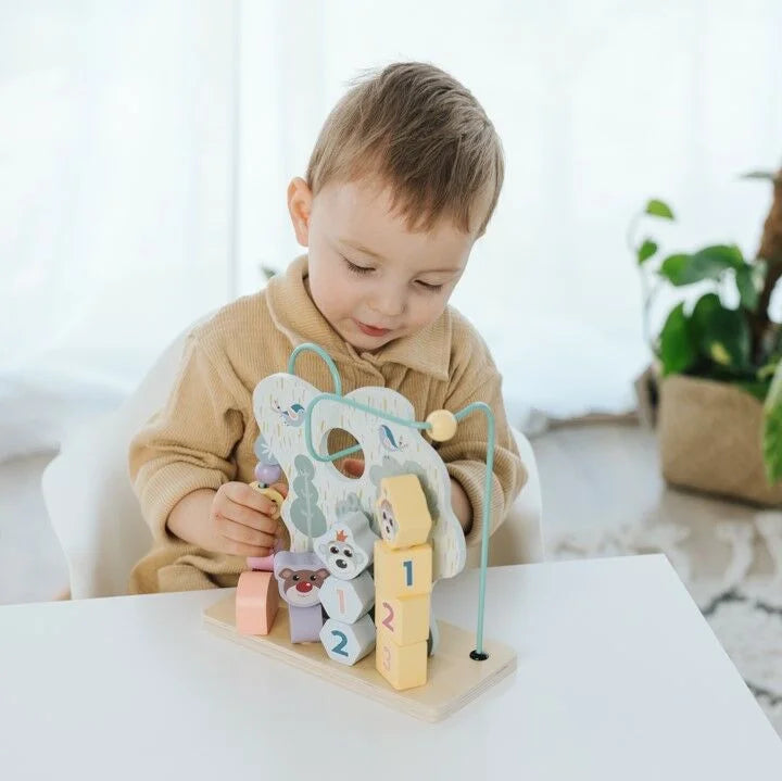 Trefl Wooden jucarie din lemn educativa 18m+ Babies And The Bear