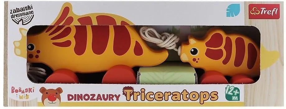 Trefl  jucarie din lemn de tras 12 m+ Triceratops