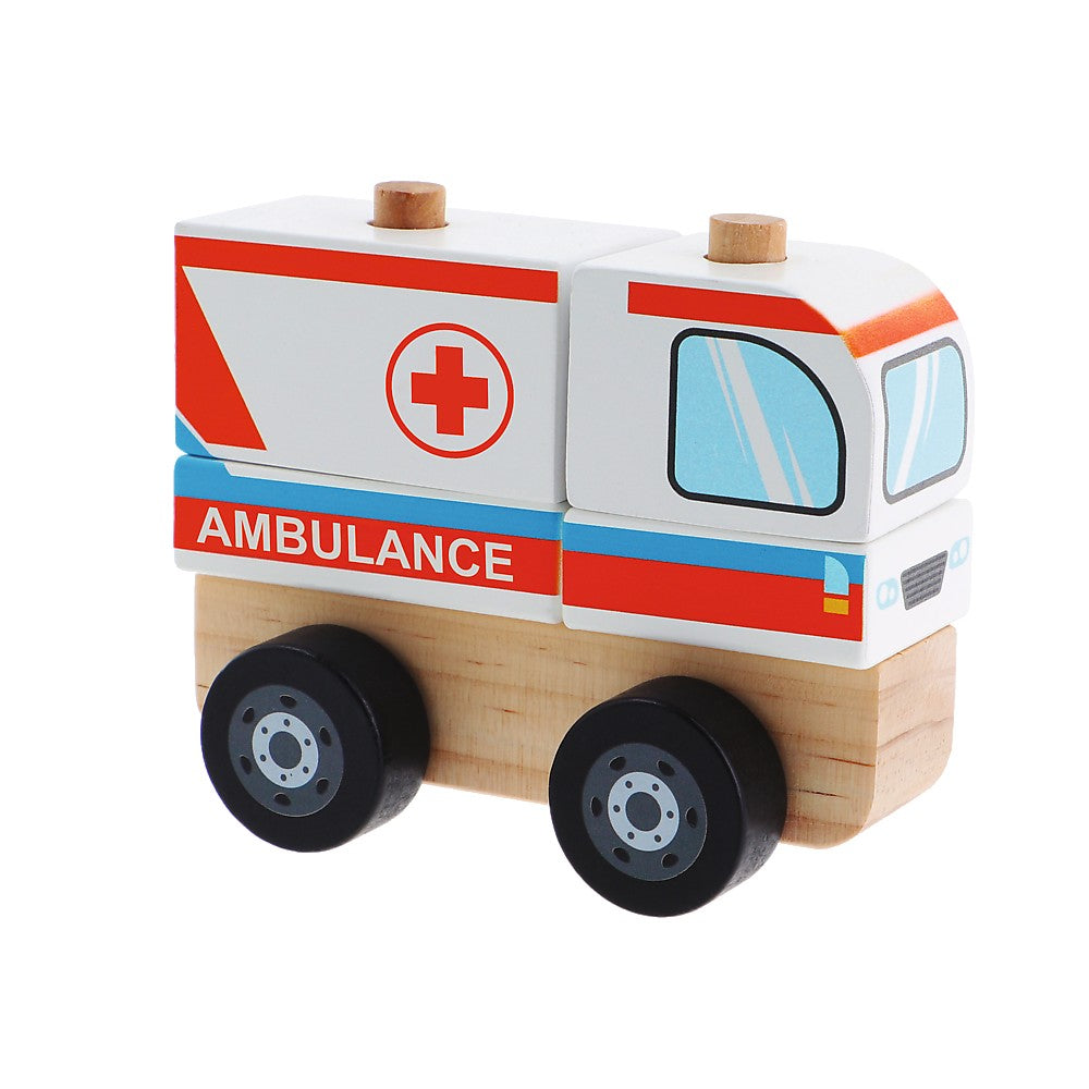 Trefl Wooden jucarie din lemn masinuta 12m+ Ambulanta