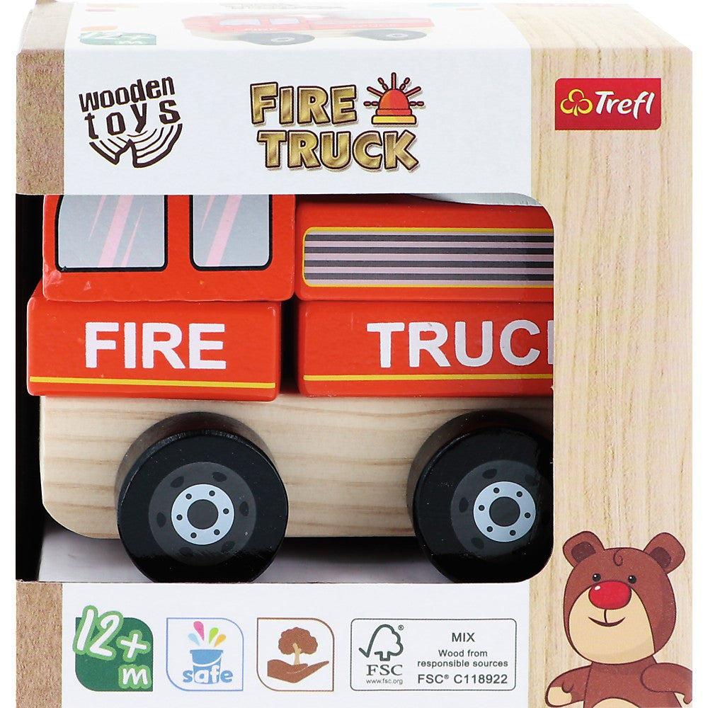 Trefl Wooden jucarie din lemn masinuta 12m+ Fire Truck