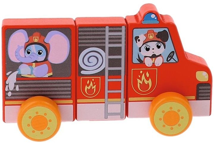 Trefl Wooden jucarie din lemn masinuta 18m+ Fire Truck Imagine principală a produsului