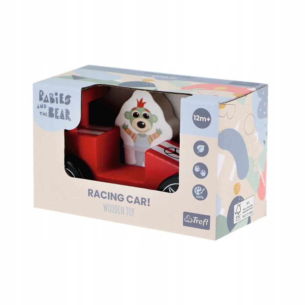 Trefl Wooden jucarie din lemn masinuta 12m+ Racing Car Red