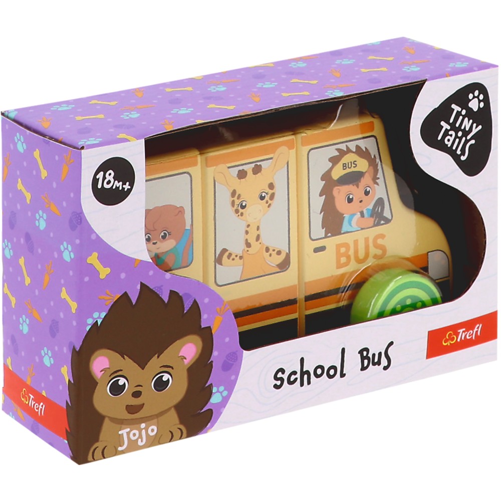 Trefl Wooden jucarie din lemn masinuta magnetica 18m+ Jojo School Bus