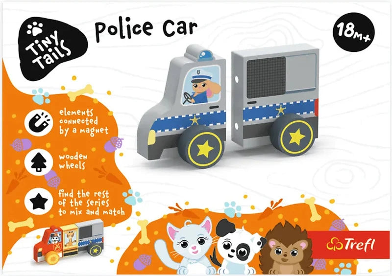 Trefl Wooden jucarie din lemn masinuta magnetica 18m+ Zola Police Car