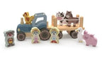 Trefl Wooden jucarie din lemn tractor cu animale 18m+
