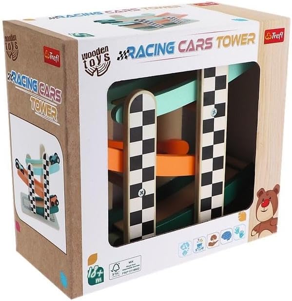 Trefl Wooden jucarie din lemn 18m+ Racing Cars Tower Imagine principală a produsului