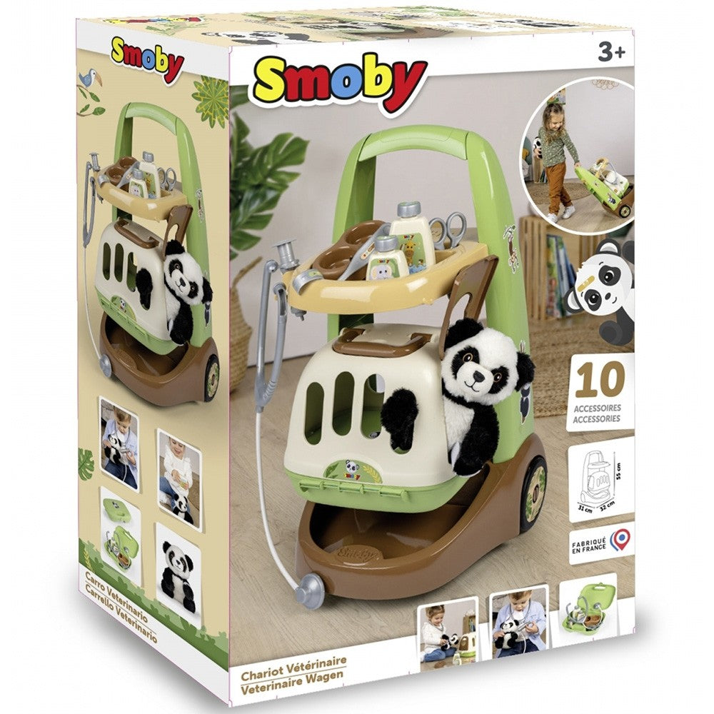 Smoby jucarie Animal Care Trolley cu 10 accesorii 3 ani+