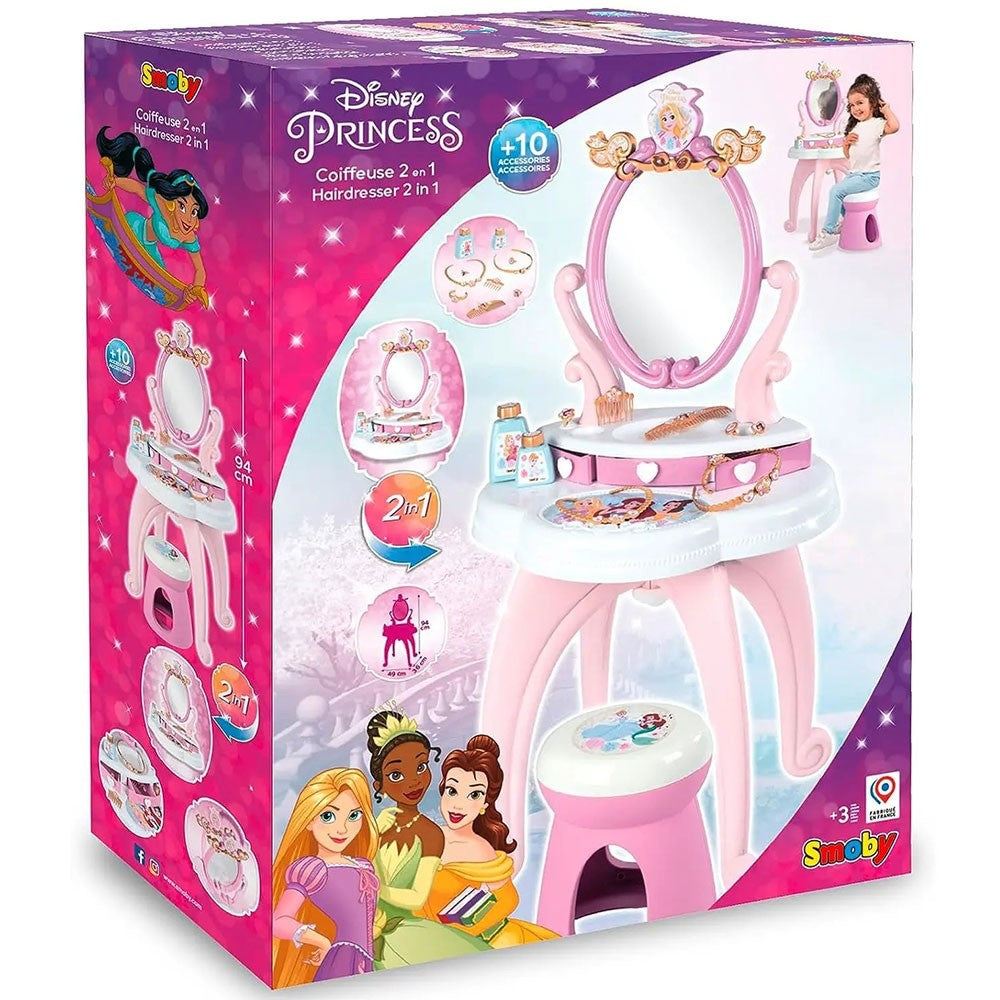 Smoby jucarie Masuta de machiaj 2in1 Disney Princess 3 ani+ Roz