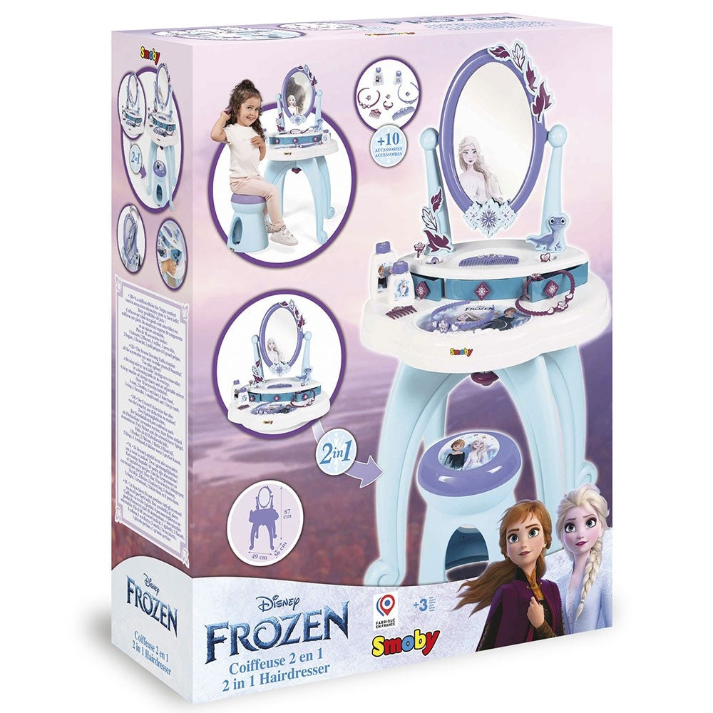 Smoby jucarie Masuta de machiaj 2in1 Frozen Hairdresser 3 ani+ 
