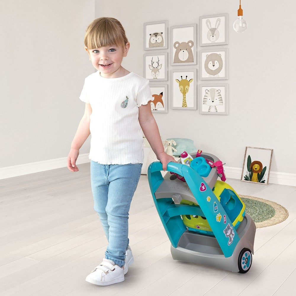 Smoby jucarie Set veterinar cu carucior si pisica 3 ani+