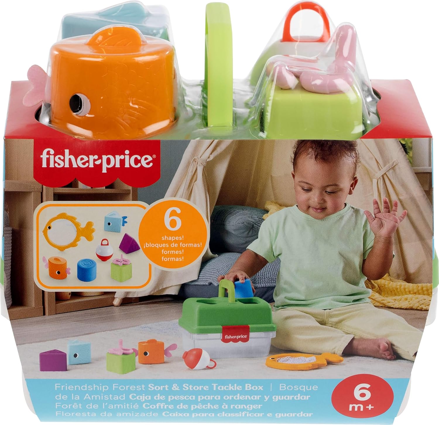 Fisher Price jucarie sortator cu forme Friendship Forest Tackle Box 6m+