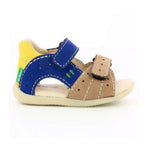 KicKers sandale baieti 18-23, Boping-2 Beige Jaune Marine 01