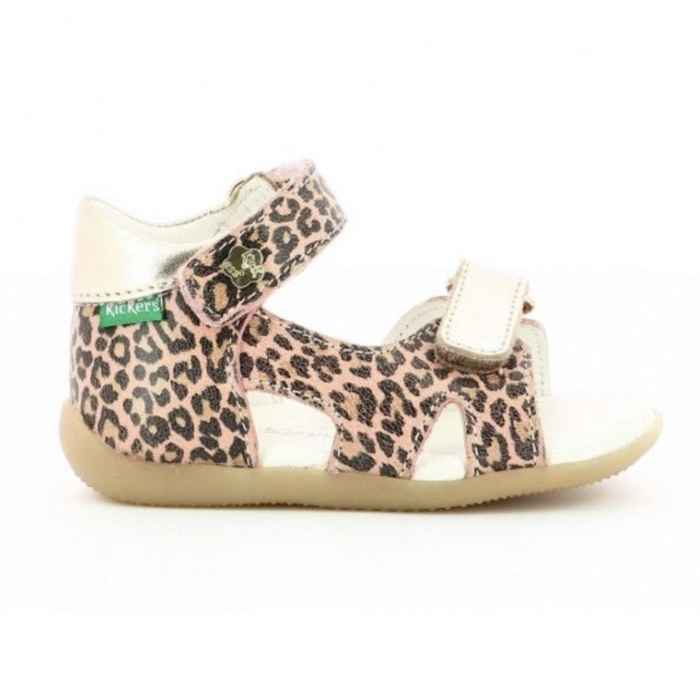 KicKers sandale fetite 18-23, Binsia-2 Beige Leopard 01 Imagine principală a produsului