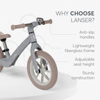 Kikka Boo bicicleta fara pedale LANSER 2-6 ani Grey