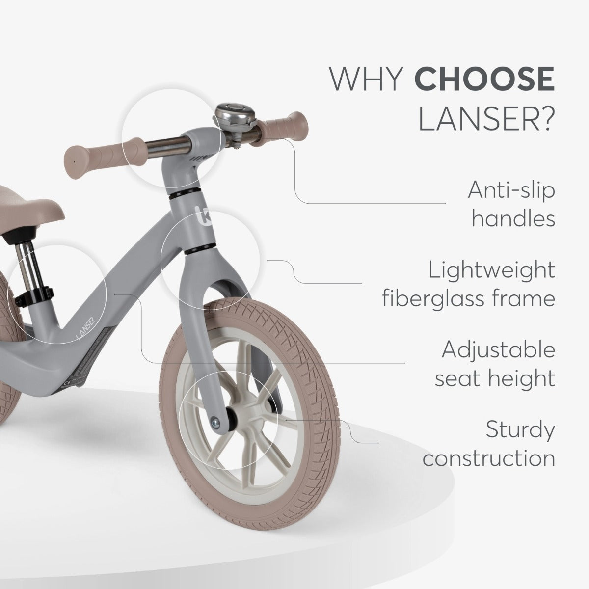 Kikka Boo bicicleta fara pedale LANSER 2-6 ani Grey