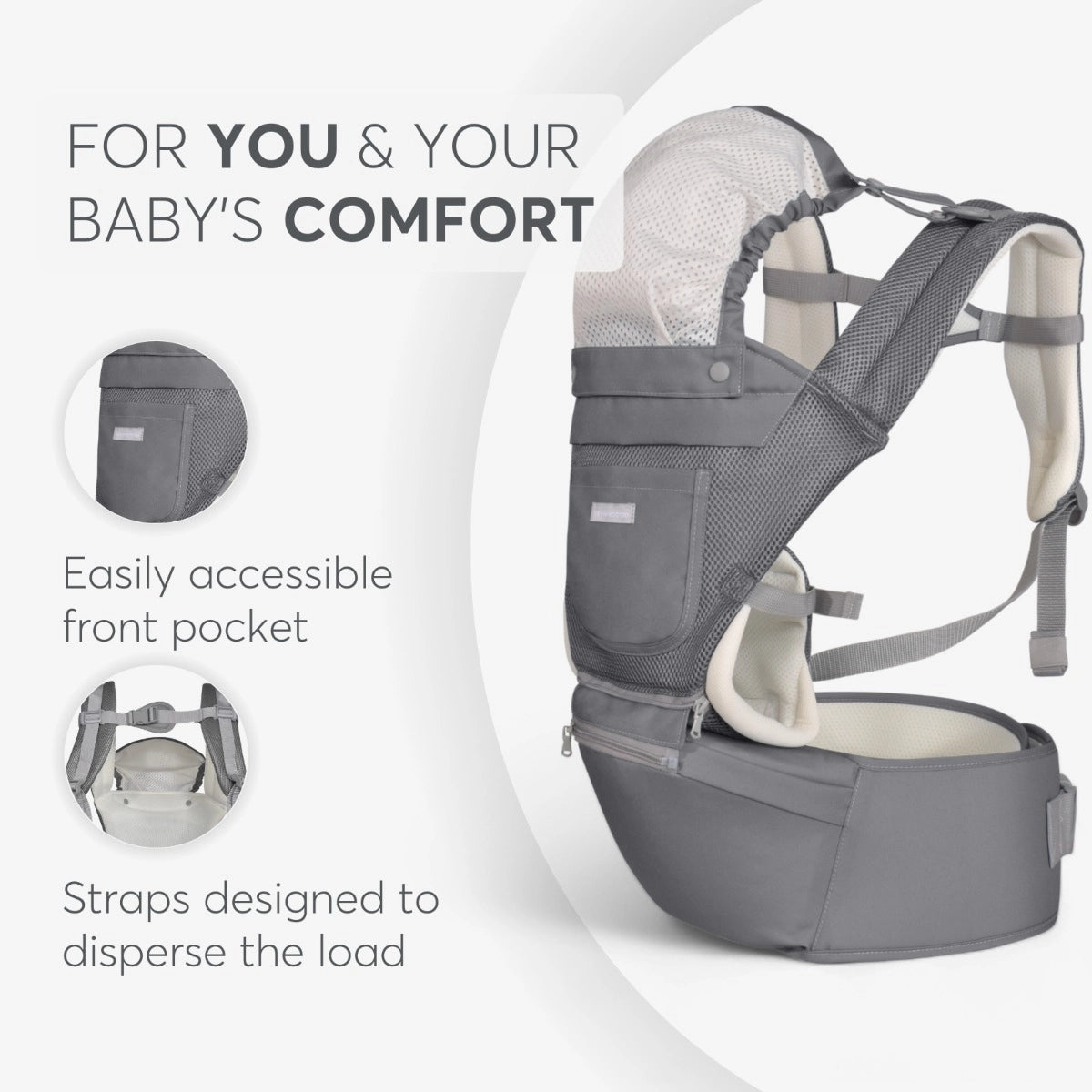 Kikka Boo marsupiu deluxe Chloe 5m+ Grey