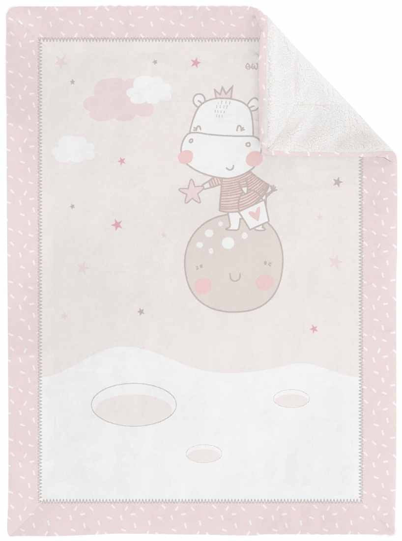 Kikka Boo patura polar si sherpa 110x140 cm, Hippo Pink