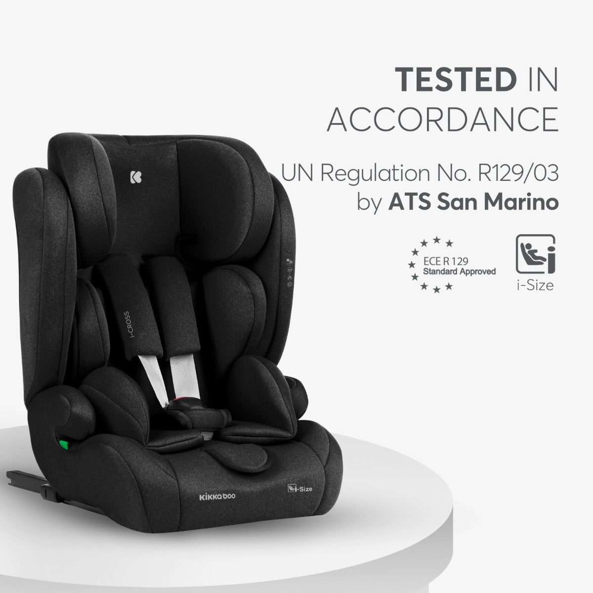 Kikka Boo scaun auto i-Cross Top Tether i-Size 76-150 cm Black