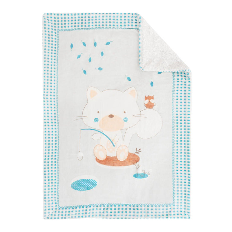 Kikka Boo patura polar si sherpa 80x110 cm, Fisher Mint 01