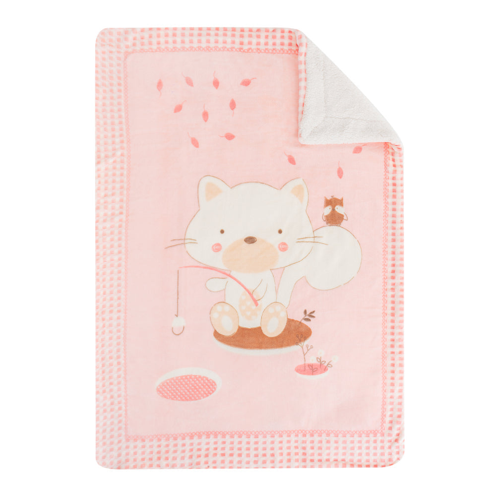 Kikka Boo patura polar si sherpa 80x110 cm, Fisher Pink 01