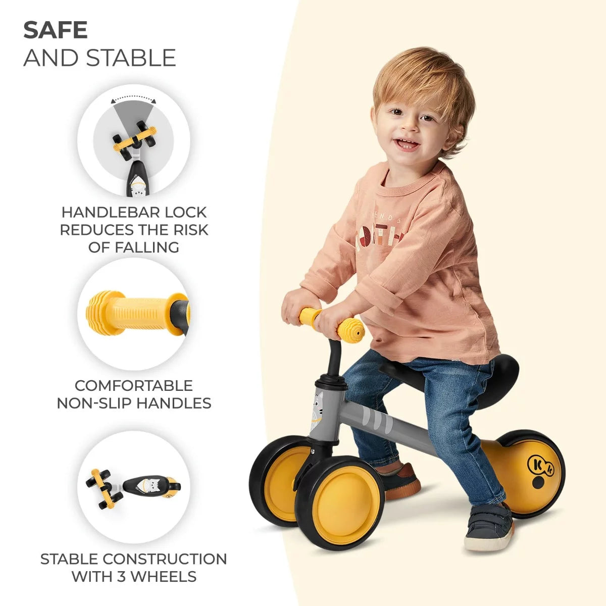 Kinderkraft bicicleta de echilibru CUTIE 12m+ Yellow