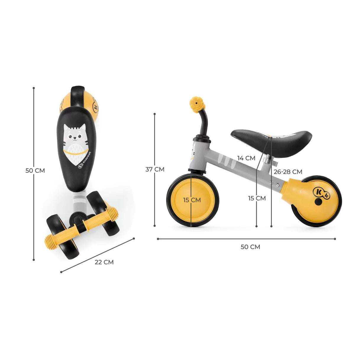 Kinderkraft bicicleta de echilibru CUTIE 12m+ Yellow Imagine secundară a produsului