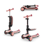 Kinderkraft bicicleta si trotineta HALLEY II cu LED 12m+ Rose Pink