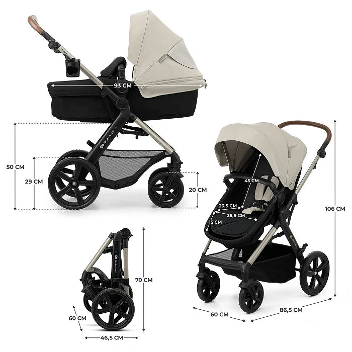 Kinderkraft carucior 3in1 MOOV 2 pentru 0m+ Moonlight Grey Imagine secundară a produsului