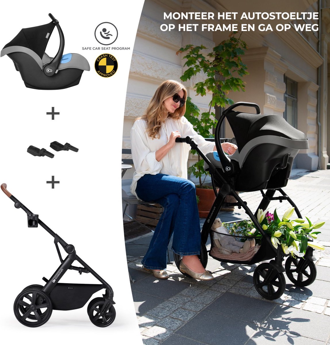 Kinderkraft carucior 3in1 multifunctional A-Tour 0m+ Black