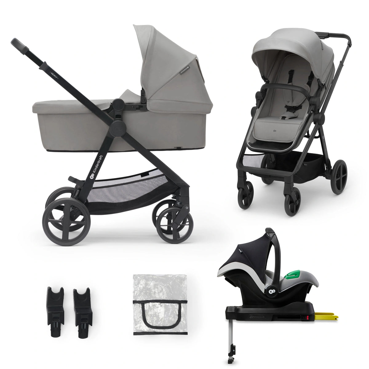Kinderkraft carucior 4in1 NEWLY 0m+ Classic Grey