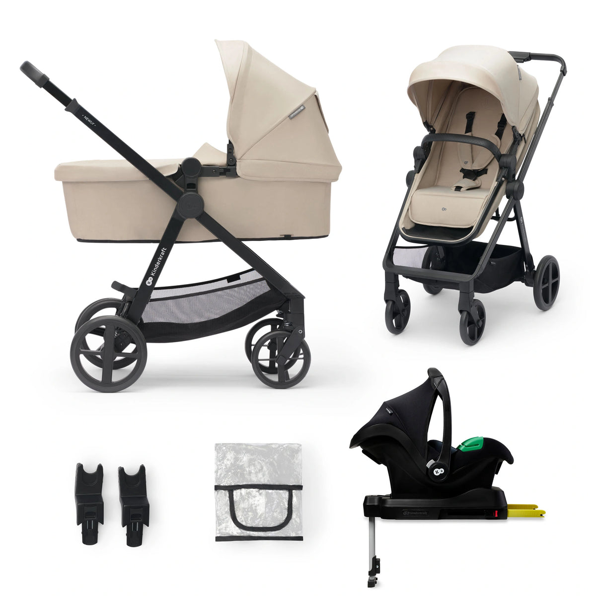 Kinderkraft carucior 4in1 NEWLY 0m+ Classic Beige Imagine principală a produsului