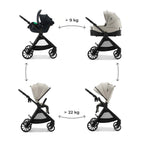 Kinderkraft carucior multifunctional 3in1 VESTO 2 - 0m+ Beige