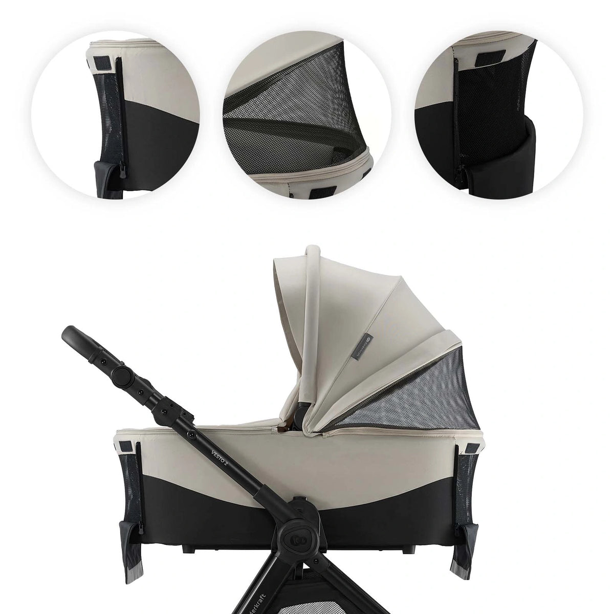 Kinderkraft carucior multifunctional 3in1 VESTO 2 - 0m+ Beige