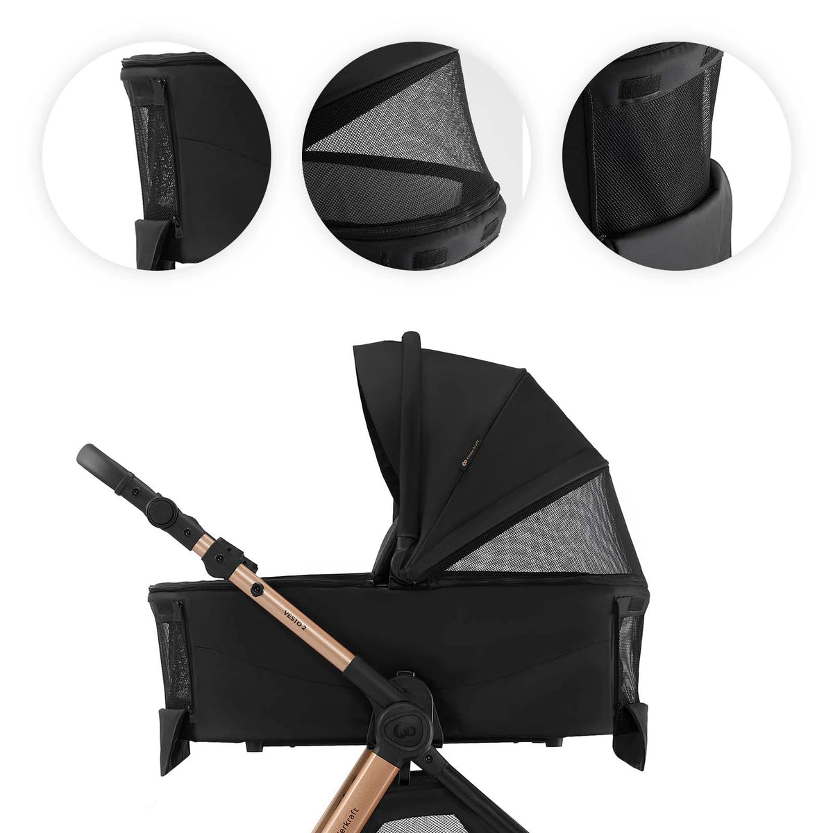 Kinderkraft carucior multifunctional 3in1 VESTO 2 - 0m+ Black