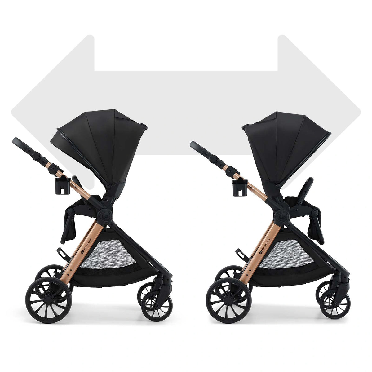 Kinderkraft carucior multifunctional 3in1 VESTO 2 - 0m+ Black