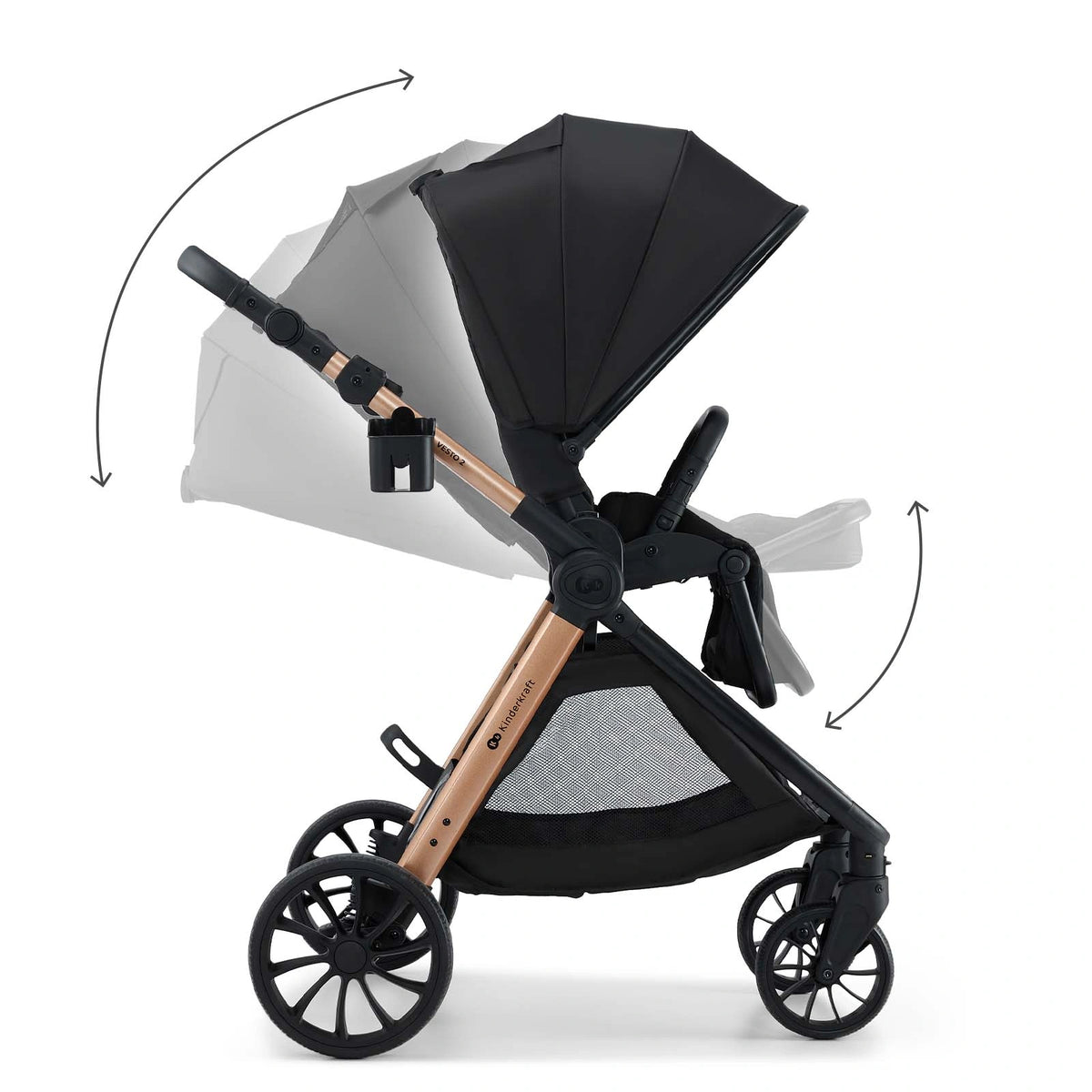 Kinderkraft carucior multifunctional 3in1 VESTO 2 - 0m+ Black
