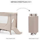 Kinderkraft tarc de calatorii Joy 2 pentru 0m+ Beige