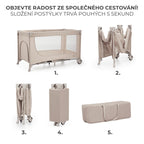 Kinderkraft tarc de calatorii Joy 2 pentru 0m+ Beige
