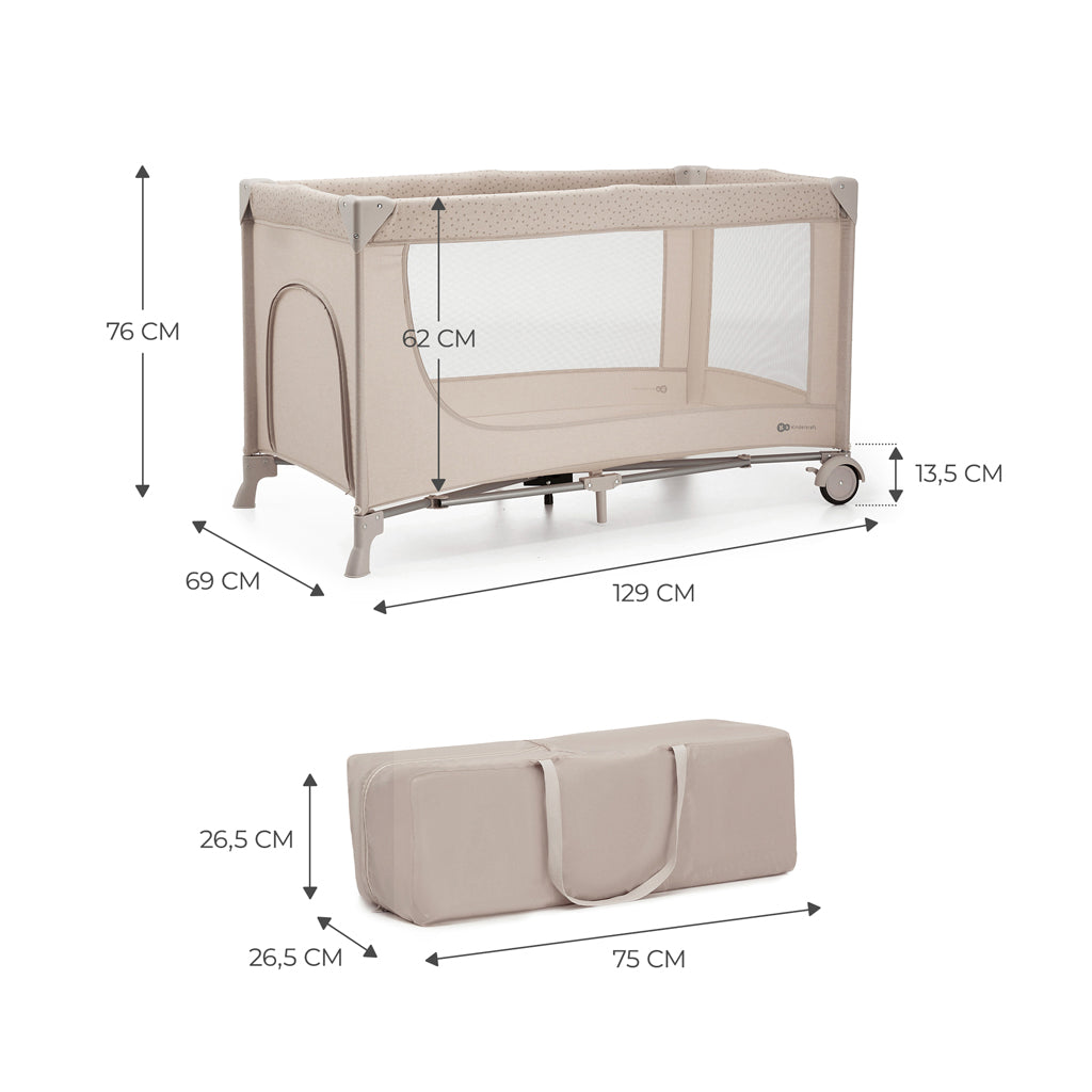Kinderkraft tarc de calatorii Joy 2 pentru 0m+ Beige