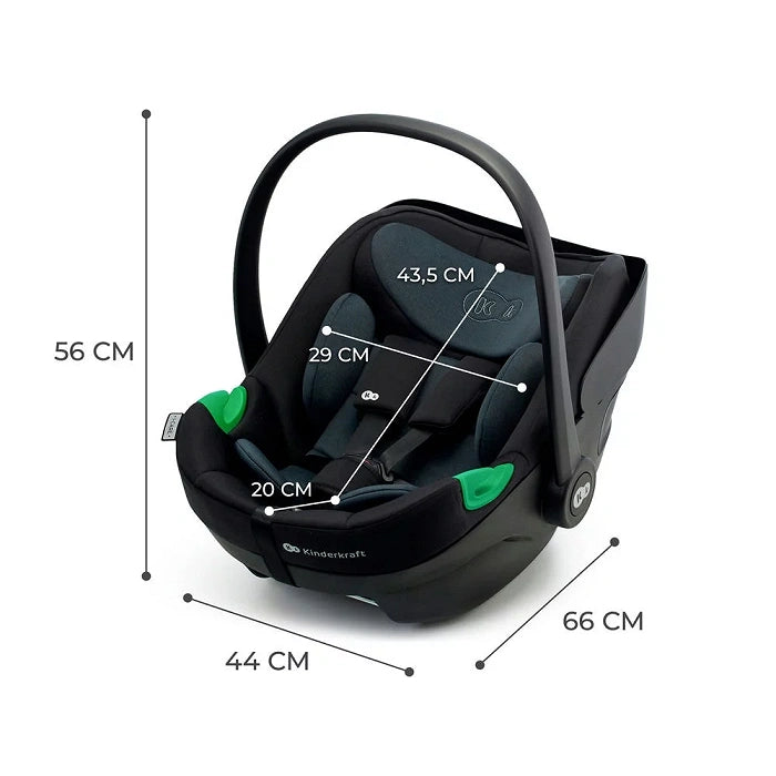 Kinderkraft scaun auto I-Care i-size cu isofix 40-87 cm 0-13 kg R129 Graphite Black